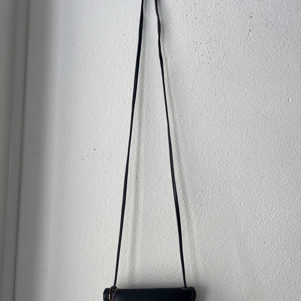 VTG Coach Everett Mini Coin Bag Black Leather Small Crossbody Purse USA 9934 - Picture 11 of 16